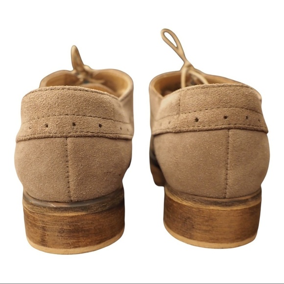 Julia Bo sz 35 US 5.5 tan suede wingtip derby shoes - Picture 5 of 15